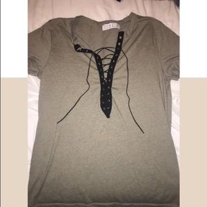 Lace up T Shirt